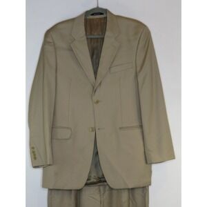 Ralph Lauren Chaps 2-Piece Suit  38R Jacket  34W x 30L Slacks EUC Pants Tan